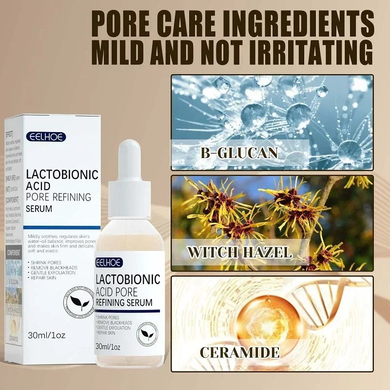 Shrink Pores Face Firm Moisturizing Essence Lactobionic Acid Facial Serum Repair Pores