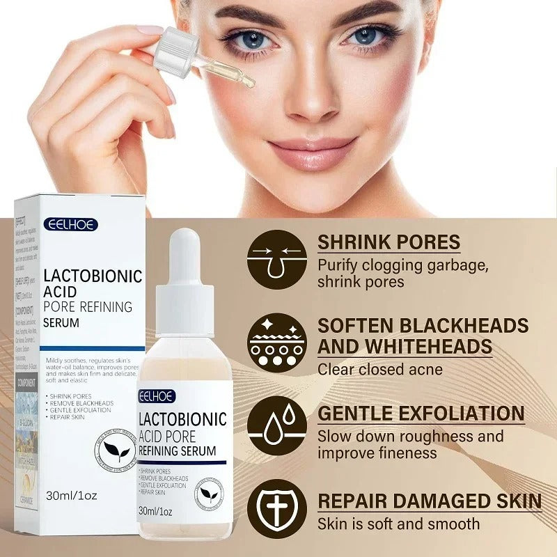 Shrink Pores Face Firm Moisturizing Essence Lactobionic Acid Facial Serum Repair Pores